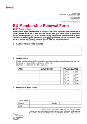 Membership Renewal Form (EU)