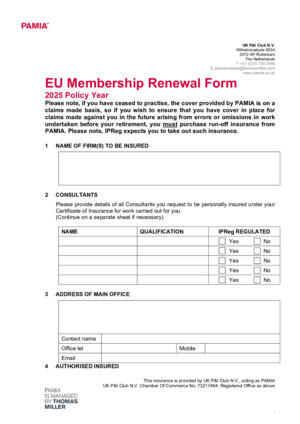 EU Membership Renewal Form